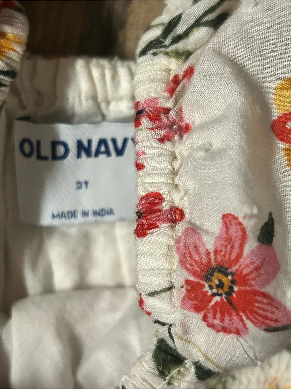 Old Navy Girls Size 3t Floral Print Smocked Dress Short Sleeve